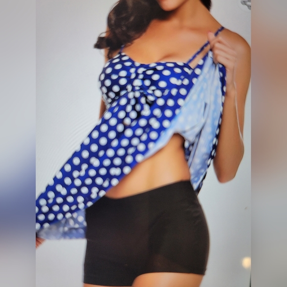 - NwT swim tankini swim dress xxl boy short swim plus size - Picture 2 of 12